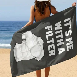 Ręcznik plażowy Filter Boy szary 90x170cm