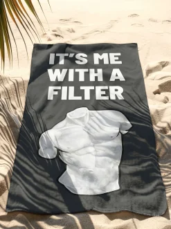 Ręcznik plażowy Filter Boy szary 90x170cm