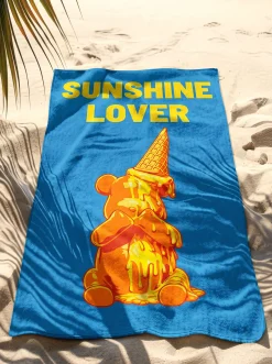 Ręcznik plażowy Icecream Bear niebieski 90x170cm