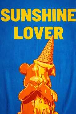 Ręcznik plażowy Icecream Bear niebieski 90x170cm