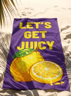 Ręcznik plażowy Juicy Lemon liliowy 90x170cm