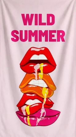 Ręcznik plażowy Wild Summer różowy 90x170cm