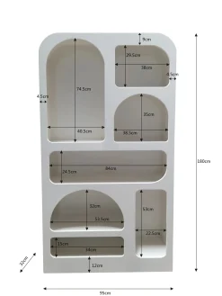 Regał do salonu biały skandynawski MDF 95x180 cm