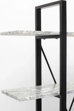 Regał z granitowymi półkami i czarnymi stalowymi nogami 120x180 cm