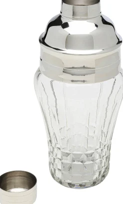 Shaker do drinków szkło transparentne i srebrne aluminium 500 ml