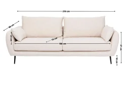 Sofa Amalfi 2 os. 219 cm kremowa