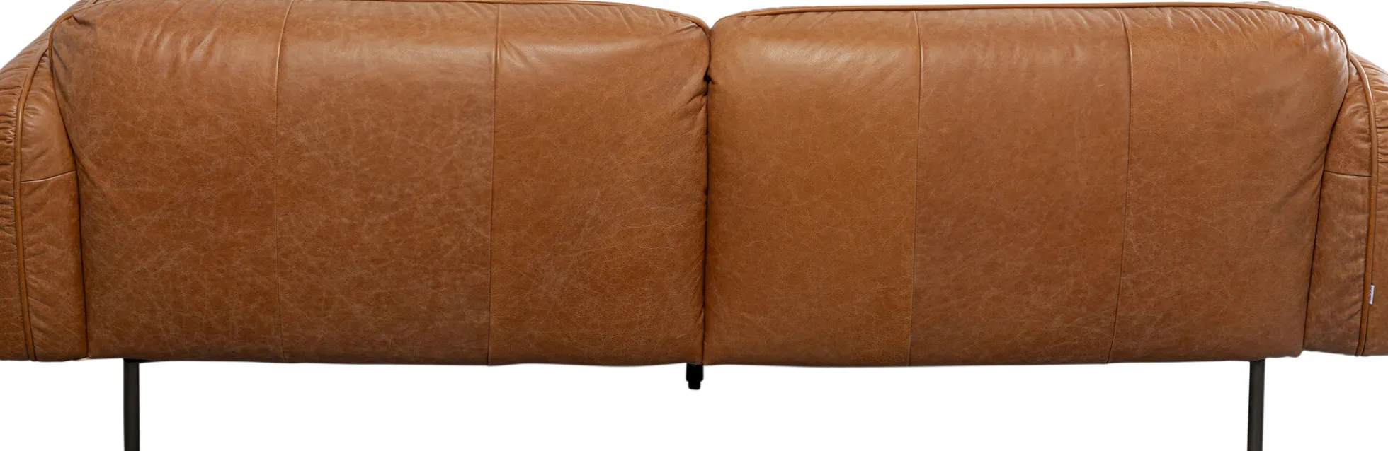 Sofa ekskluzywna 2-osobowa skórzana jasnobrązowa 228 cm