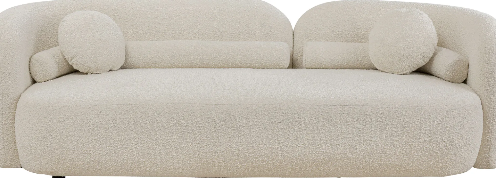 Sofa kremowa 3-osobowa tkanina boucle 225 cm
