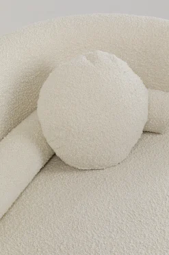Sofa kremowa 3-osobowa tkanina boucle 225 cm