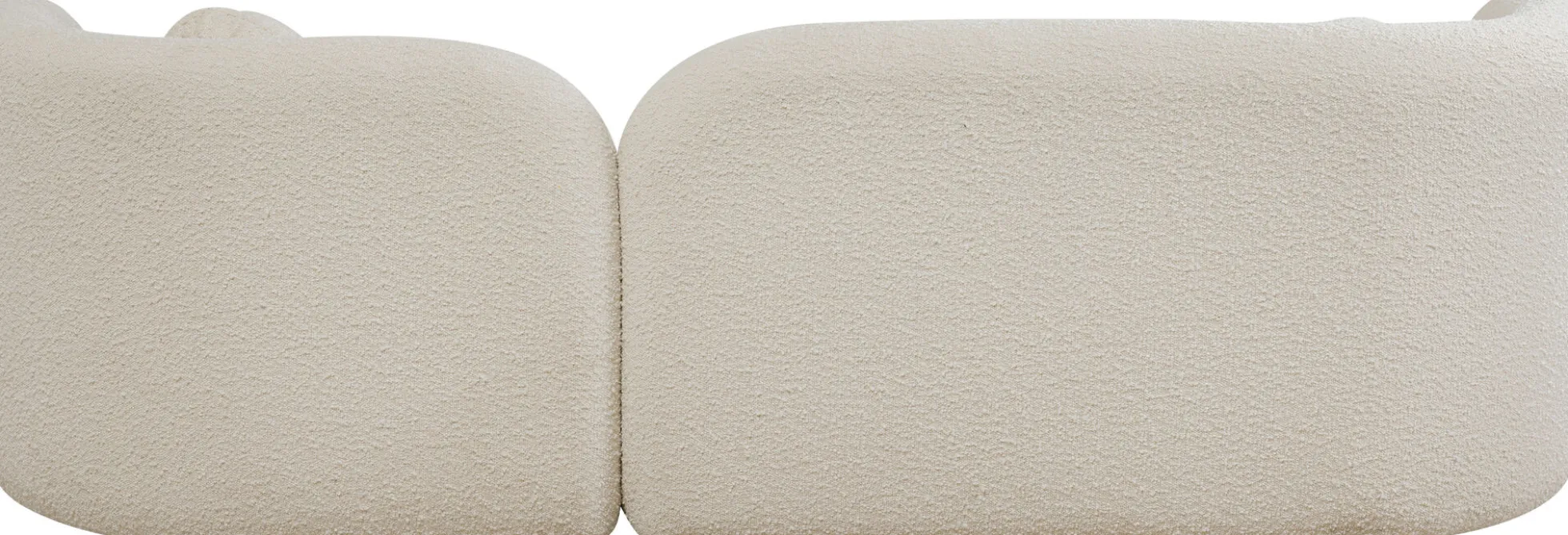 Sofa kremowa 3-osobowa tkanina boucle 225 cm