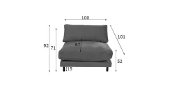Sofa - moduł Discovery 100x101 cm kremowa