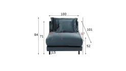 Sofa modułowa Lullaby 85x100 cm taupe