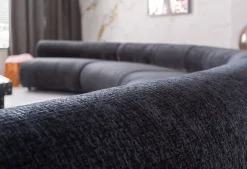 Sofa - moduł zaokrąglony tapicerka szaroniebieska 145 cm