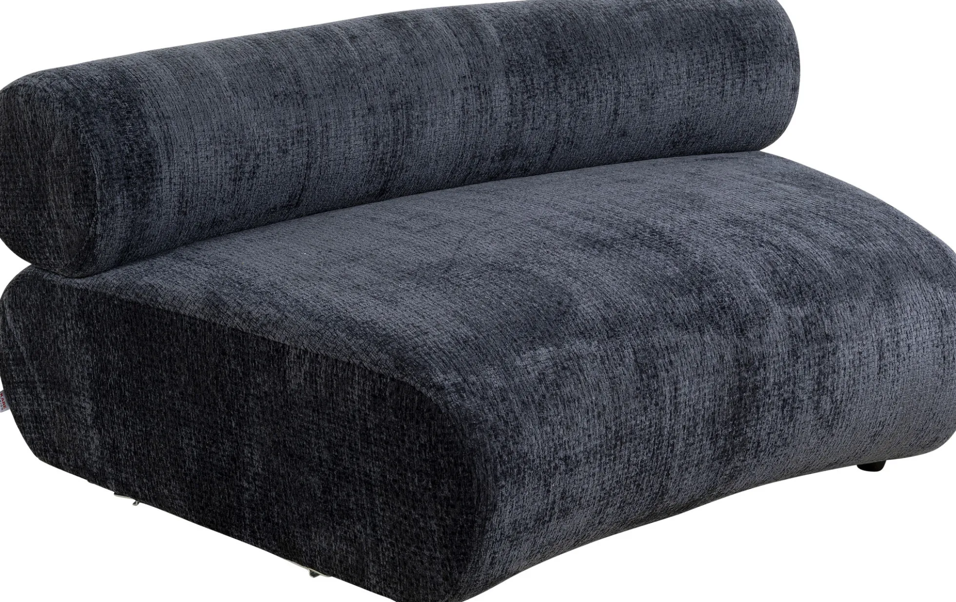 Sofa - moduł zaokrąglony tapicerka szaroniebieska 145 cm
