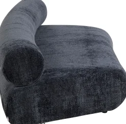 Sofa - moduł zaokrąglony tapicerka szaroniebieska 145 cm