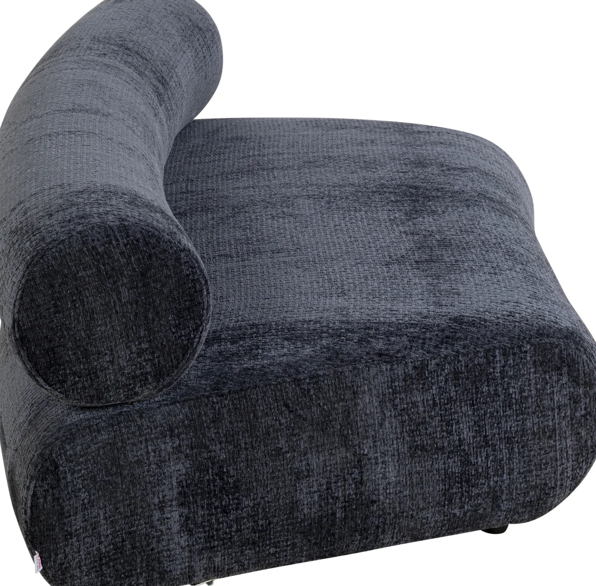 Sofa - moduł zaokrąglony tapicerka szaroniebieska 145 cm