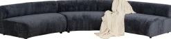 Sofa - moduł zaokrąglony tapicerka szaroniebieska 145 cm