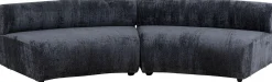 Sofa - moduł zaokrąglony tapicerka szaroniebieska 145 cm