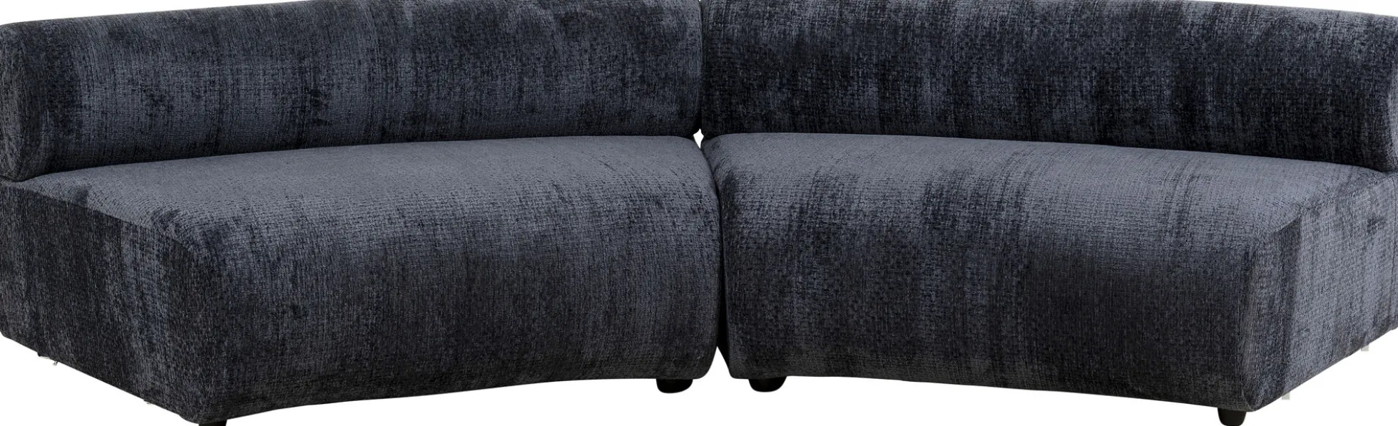 Sofa - moduł zaokrąglony tapicerka szaroniebieska 145 cm