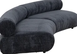 Sofa - moduł zaokrąglony tapicerka szaroniebieska 145 cm