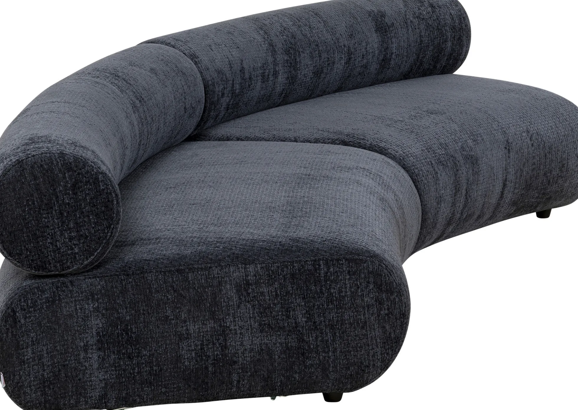 Sofa - moduł zaokrąglony tapicerka szaroniebieska 145 cm