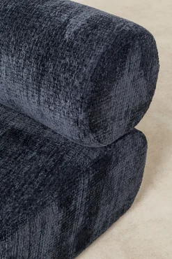 Sofa - moduł zaokrąglony tapicerka szaroniebieska 145 cm