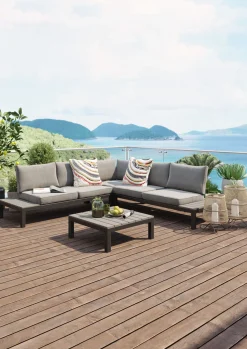 Sofa ogrodowa ze stolikiem Holiday Black 242x242 cm