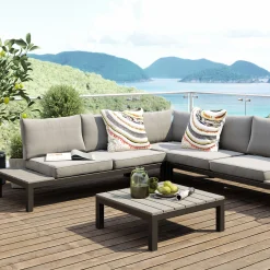 Sofa ogrodowa ze stolikiem Holiday Black 242x242 cm