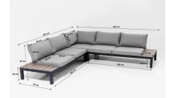 Sofa ogrodowa ze stolikiem Holiday Black 242x242 cm