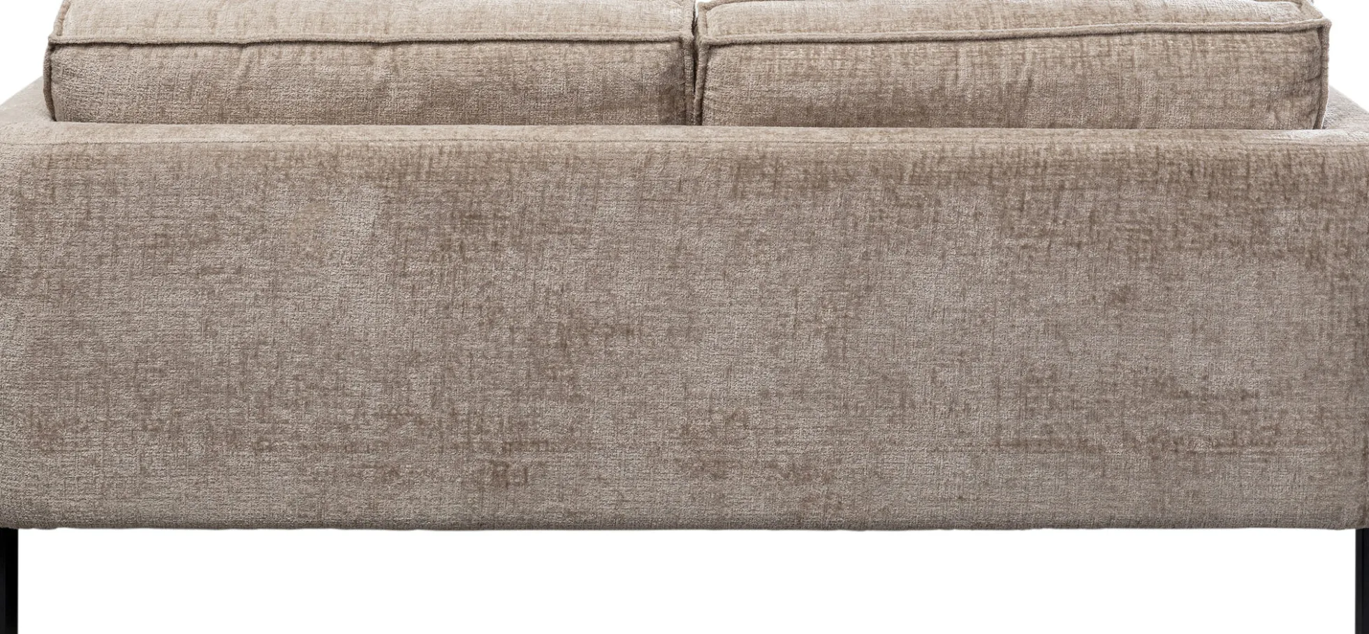 Sofa 2-osobowa beżowa tkanina szenilowa nogi czarne 178 cm