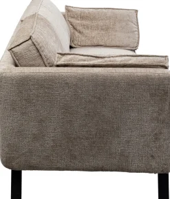 Sofa 2-osobowa beżowa tkanina szenilowa nogi czarne 178 cm
