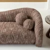 Sofa 3-osobowa brązowa tkanina melanżowa 261 cm organiczne kształy