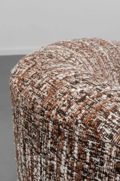 Sofa 3-osobowa brązowa tkanina melanżowa 261 cm organiczne kształy
