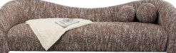 Sofa 3-osobowa brązowa tkanina melanżowa 261 cm organiczne kształy