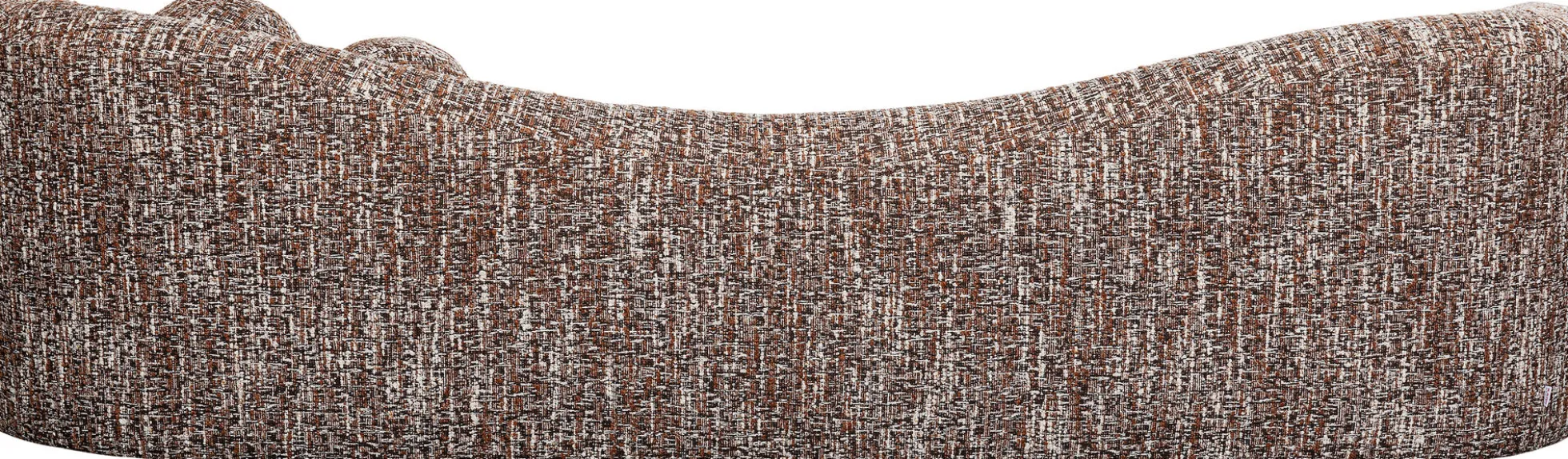 Sofa 3-osobowa brązowa tkanina melanżowa 261 cm organiczne kształy