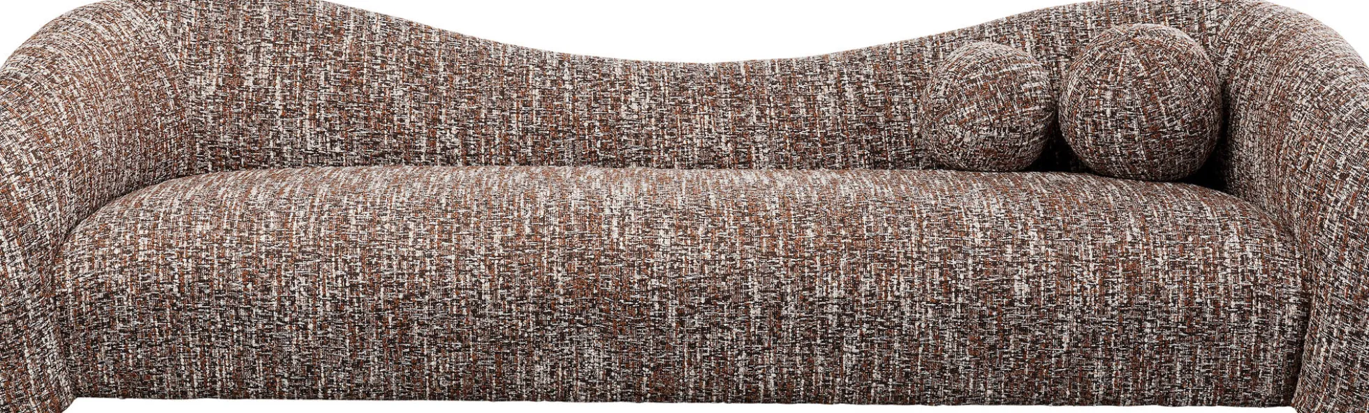 Sofa 3-osobowa brązowa tkanina melanżowa 261 cm organiczne kształy