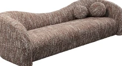 Sofa 3-osobowa brązowa tkanina melanżowa 261 cm organiczne kształy