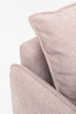 Sofa 3-osobowa do salonu kremowa z czarnymi stalowymi nogami 245 cm