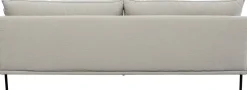 Sofa 3-osobowa do salonu kremowa z czarnymi stalowymi nogami 245 cm
