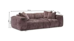 Sofa 3-osobowa Gonzo różowa 236cm