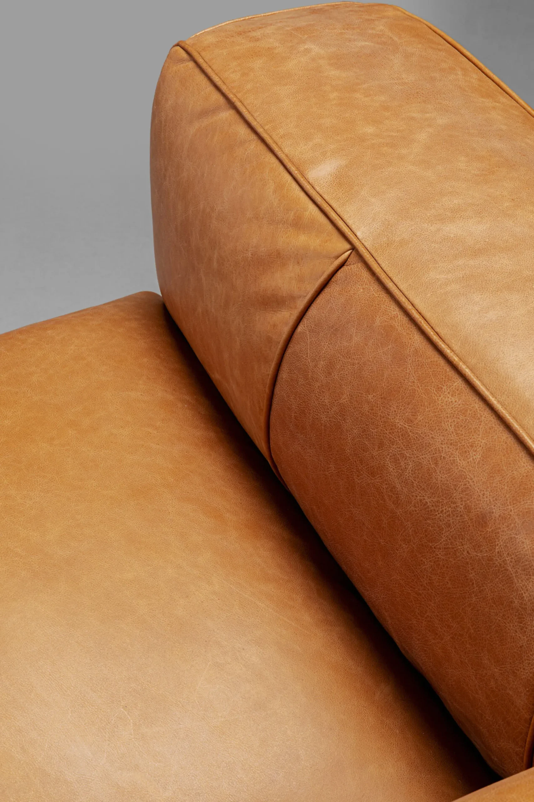 Sofa 3-osobowa jasnobrązowa ekskluzywna skóra semianilinowa 220 cm