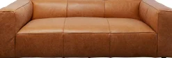 Sofa 3-osobowa jasnobrązowa ekskluzywna skóra semianilinowa 220 cm