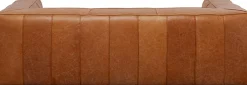 Sofa 3-osobowa jasnobrązowa ekskluzywna skóra semianilinowa 220 cm