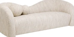 Sofa 2-osobowa kremowa zaokrąglony kształ 201 cm