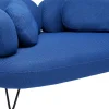 Sofa 2-osobowa nowoczesna tapicerka niebieska nogi czarne 182 cm