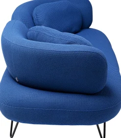 Sofa 2-osobowa nowoczesna tapicerka niebieska nogi czarne 182 cm