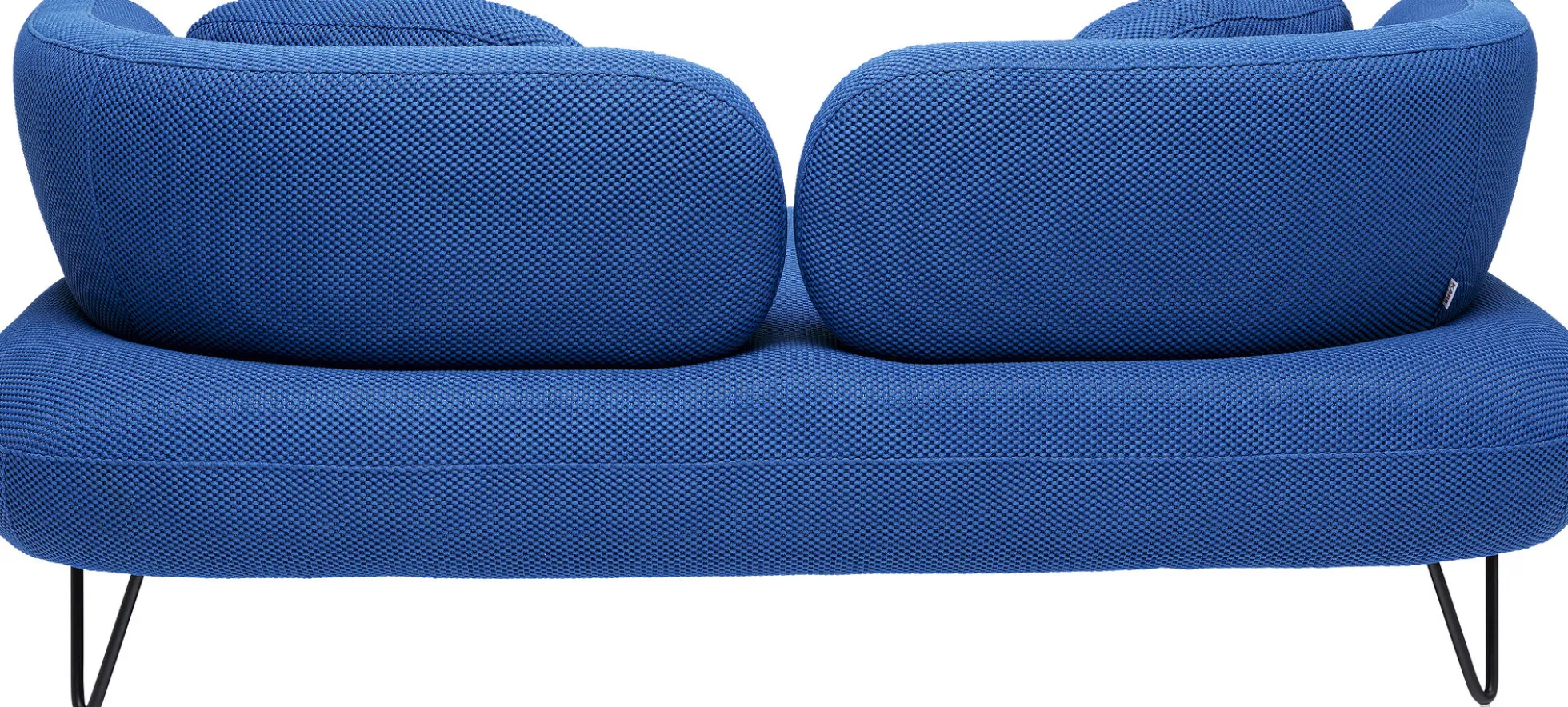 Sofa 2-osobowa nowoczesna tapicerka niebieska nogi czarne 182 cm