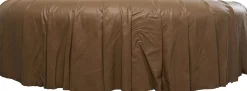 Sofa 3-osobowa pikowana brązowa skóra semianilinowa 226 cm