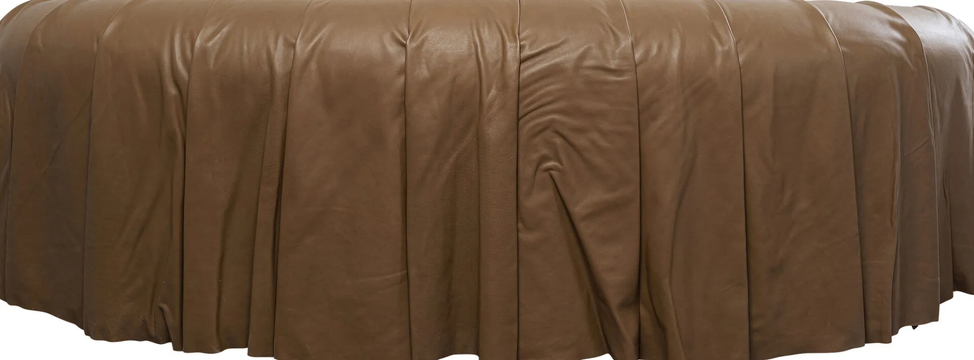 Sofa 3-osobowa pikowana brązowa skóra semianilinowa 226 cm