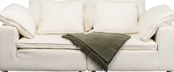 Sofa 3-osobowa skandynawska biała z poduszkami 230 cm